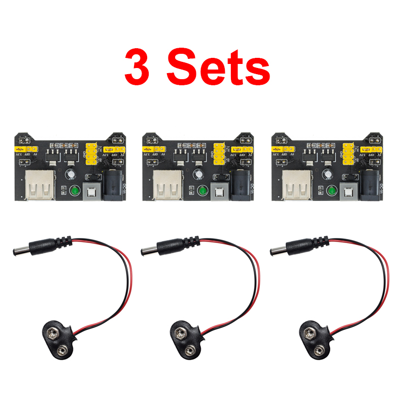 3 Sets 3.3V 5V MB102 Solderles - đánh giá và giá Breadboard 400 Point