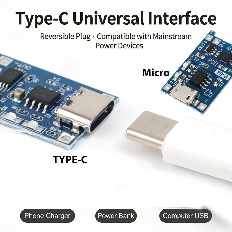 5V 3A Micro/Type-c/Mini 18650  - đánh giá và giá Tp4056 Module