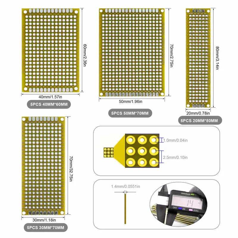 20pcs/lot PCB Prototype Board  - đánh giá và giá Perfboard